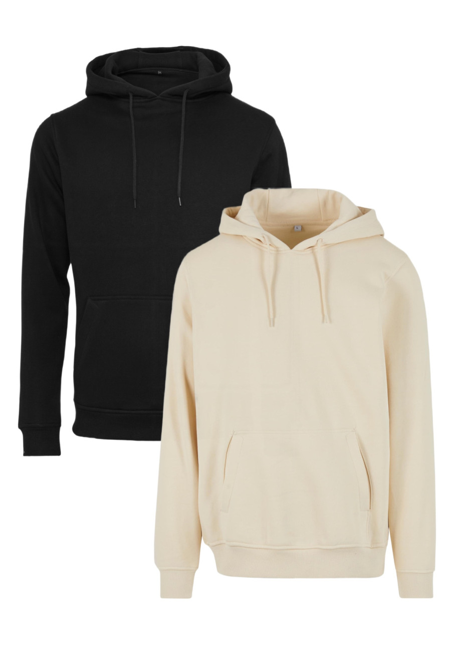 BASICO Hoodie 2-Pack | 2 minimalistické mikiny s kapucňou, Black / Sand