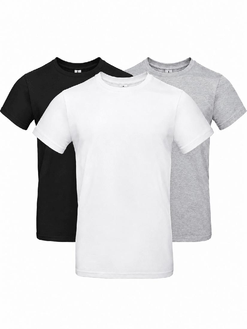 Pánsky 3-pack tričiek Black White Sport Grey BASICO
