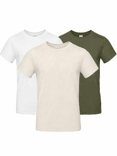 Pánsky 3-pack tričiek Natural 185 g | BASICO